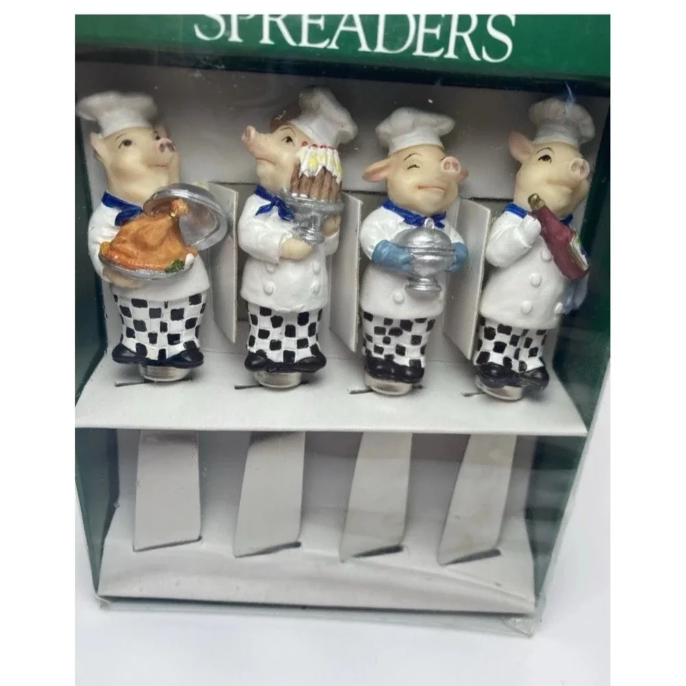 Boston Warehouse French Pig‎ Chef Spreaders Set of (4) New In Box